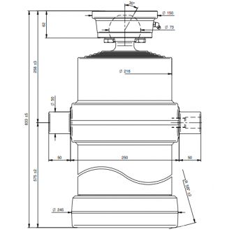 Teleskopski cilinder 5 stopenj 29 ton 2925 mm s kroglo 5037S